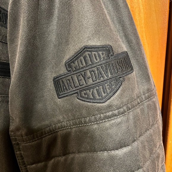 Harley-Davidson Men's Dark Gray Canvas Bomber Jacket - Picture 5 of 10
